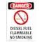 Signmission Safety Sign, OSHA Danger, 18" Height, Rigid Plastic, Diesel Fuel Flammable, Portrait OS-DS-P-1218-V-1128 - alternate 1